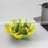 Multifunction Silicone Steamer Draining Basket Foldable Steamer Basket