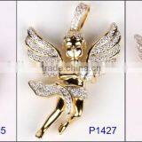 Hot Sales Hip Hop 925 Sterling Silver Angel Chain Pendant Necklace Jewellery thumbnail-2