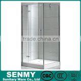Square blind via hold glass design adjustable aluminium profile acrylic base or tray hinge opened locker room shower