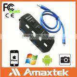 Handheld Design Durable 4 Port USB 3.0 Type Hub With Idividual Switch and LED Indicator thumbnail-4