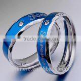 Forever Love Blue Couple Ring Set 316L Stainless Steel Jewelry His and Hers Matching Engagement Ring New Model Wedding Band thumbnail-5