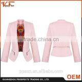 New Design Fashion Style OEM Factory Supply Spring and Fall Pink Custom Fit Formal Blazer Women