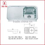 Stainless Steel Sink Single Bowl with Draining Board