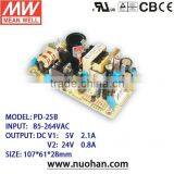 Meanwell Dual Putput PD-25B 25W PCB Type Power Supply 25w Dual Output Power Supply 5v 24v