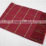 Pink Checked Wool Scarf thumbnail-1