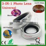 For All Smartphone 3 in 1 Lens Camera Lens for Iphone4 4s 5 s Samsung Htc Nokia thumbnail-1