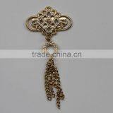 Chinese Knot Zinc Alloy Custom Rhinestone Cheap Crystal Metal Flower Brooch thumbnail-1