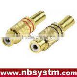 RCA Plug Metal With Spring Gold I.D 6mm