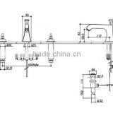Modern Widespread Bathroom Three Holes Sink Faucet in Gold With Double Handles thumbnail-5