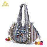Winter Fashion Women's Indian Handmade Embroidery Handbag Striped Boho Bag thumbnail-2