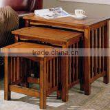 MH014 Factory Direct Sales 3PCS Antique Wooden Nesting Table Set thumbnail-1