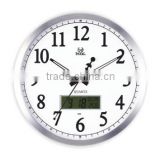 Pearl Metal Wall Clock PW048 With LCD display month date day temperature