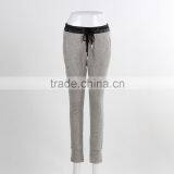 F5W30186 Newest Style Contrast Waistband Grey Sweatpants For Girls thumbnail-1
