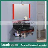 Corner Green Tempered Glass Wash Basin With Mirror thumbnail-6