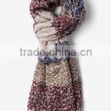 Helsinki Cool Burgundy, Tan, and Navy Blue Silk Woolen Scarfs for Girls thumbnail-2
