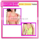 Professional running absorb sweat comfortable without rims before open zipper sports bra