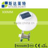 2016 White 30cm Circle IP65 Stainless Steel Pedestal Solar Fence Light