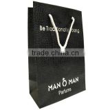 Matt Lamination Black Bag,Black Handle bag with white rope,Black Handle bag
