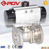 POV Newest Ss316 Flange Connection Pneumatic Ball Valve thumbnail-2
