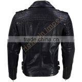 Black Biker Leather Jacket for Men thumbnail-2