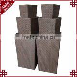 Wholesale Resin Rattan Woven Large Garden Decor Stackable Planter