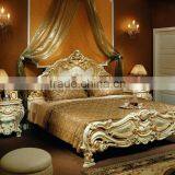 Luxury French Royal Palace 1.8M Wooden Hand Carved Openwork Double Bed thumbnail-2