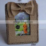 Jute Photo Frame With Jute Bow Tie Available in All Photo Sizes and Partterns thumbnail-1