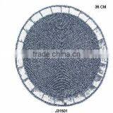 Round Grey Glass Bead Place Mats With Border in Small Disc Sytle Other Colours Also Available thumbnail-1