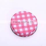 Set 3 Clear Eco-friendly Round Large Glass Storage Jars With Red Square Pattern Lid thumbnail-4