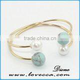 New Arrival Cheap Jewelry Alloy Synthetic Turquoise Stone Bracelet thumbnail-5