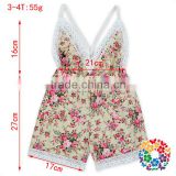 New born boutique clothing one piece romper 100% cotton florals baby girl romper