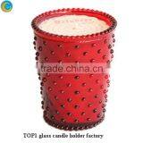 Customized Polished Sprayed Glass Candle Jars or Candle Holders Candlestick