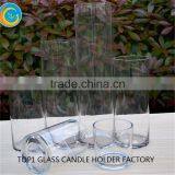 Clear Tall Cylinder Glass Candle Holder thumbnail-2