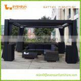 Large Square Garden Rattan Pavilion Gazebo Tent thumbnail-1