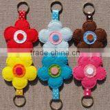 Hot 2017 Best Selling Laser Cut New Product Decorative Custom Handmade Fabric Felt Cheap Keychain thumbnail-1