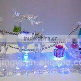 12.5inch Acrylic Led Double Deer and Snowman Standing Ice Pedestal for Table Decoration thumbnail-3