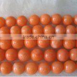 6-7mm Orange Round Natural Coral Strands thumbnail-1