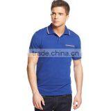Spring British Style Mens Color Combination Pocket Polo Shirt