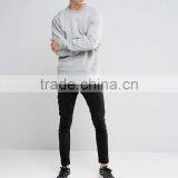 2016 High Quality Custom Long Sleeve Without Hood Crew Neck Grey Men's 80% Cotton 20% Polyester Casual Pullover Sweatshirt thumbnail-4