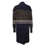 Women's Striped Maxi Cardigan With Extra-large Shawl Collar and Long Sleeves thumbnail-2