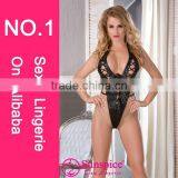 Sunspice Fashionable Design Object Nude Black Leather Teddy Women Leather Sexy Lingerie thumbnail-1