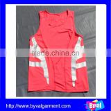 Wholesale men red plain tank top in summer 100 polyester tank top fitness breathable