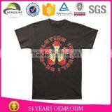 High Quality Black Custom Logo T-shirts 80% Cotton 20% Polyester thumbnail-1