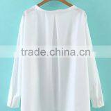 Runwaylover EY2345B Ladies Stand Collar Fashion Pure Color Blouse thumbnail-5