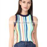 2017 OEM Sleeveless Rich Texture Rainbow Vertical Striped Blouse thumbnail-2