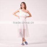 NEW DESIGN Ruffle at Sleeve and Neck Women Sexy Asymmetry Asymmetric Dress thumbnail-4