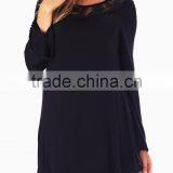 BLACK LEAF MESH NECKLINE MATERNITY TUNIC thumbnail-1
