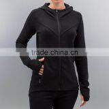 Urban Classics Zip Pockets Thin Black Cotton Curved Hem Hoodie for Ladies thumbnail-2