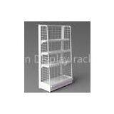 Grocery Store White Metal Display Rack Wire Mesh Display Stand Replaced Hooks and Hangers