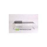 Big Icicle Triangle Coffee Table , Rectangular Glass Coffee Table for Office Furniture